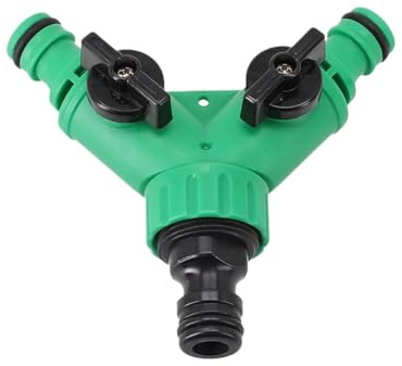 Supkancl Conectores de tubería de Agua for jardín de 2 vías, Adaptador de tubería en Forma de Y, válvula divisora ​​de Manguera de Tres vías, válvula de plástico con Interruptor, 1 Unidad