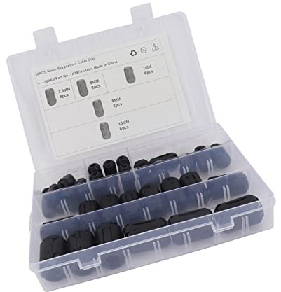 CONGARTENO 36 Pièces Anneaux de Ferrite Antiparasites pour Câbles Filtre de Bruit et Pratique pour Câbles Alimentaires Audio et Données