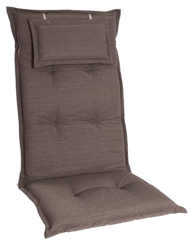 Homeoutfit24 Gartenstuhlauflagen Hochlehner, 1er Set, Taupe