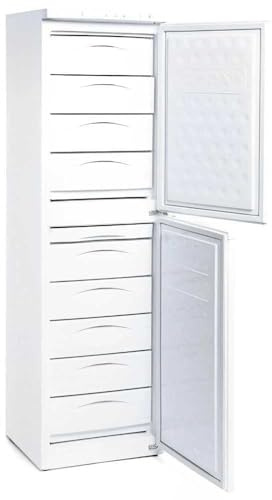 MBH - Congélateur vertical professionnel 256 L avec 9+1 tiroirs et 2 portes pour hôtellerie, armoire congélateur industriel avec thermostats indépendants pour restaurant et bar (540 x 600 x 1920 mm)