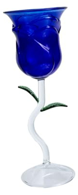 STOBAZA Copa de Vino con Forma de Rosa Decorativa Vidrio Transparente Copa Vintage para Cócteles y Fiestas y Bares