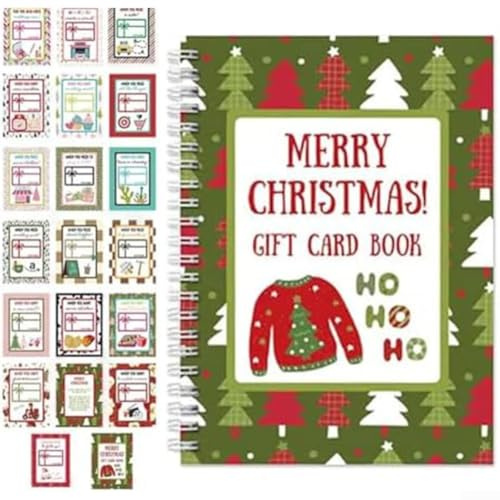 snowchecking Couverture rigide et spirale pour livre de cartes de vacances avec options de personnalisation pour organiser et afficher des cartes saisonnières (1 pièce)