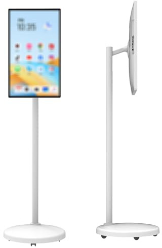 GwlThixion Televisor portátil Inteligente FHD, Monitor PortáTil Pantalla TáCtil 32 Pulgadas, 1080p/4k Portable Smart Monitor, Rotatable Mobile TV, Batería De 10000/15000 Mah 32inC2-8+128G