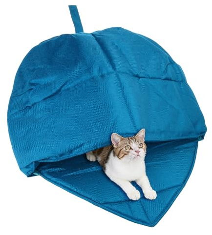 JDNH Nido de hojas suaves para gatos, cama lavable a máquina, refugio cálido para gatitos y gatos adultos, lugar de descanso interior, calor de invierno, gatos interiores