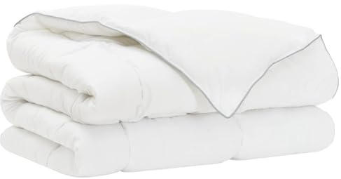 vidaXL Piumone Completo Annuale Bianco 155 x 220 cm Fibra di bambù, Duvet in Bambù, Biancheria Moderna per Ogni Stagione, Trapunta Eco-Friendly, Lavabile per Arredare la Camera