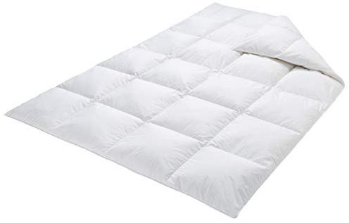 VitaloClassic Ganzjahres-Daunendecke medium 4 Jahreszeiten Bettdecke 1000g Landdaune, 90% Daunen Wärmeklasse 3, Steppdecke Daunenbettdecke 155 x 200 cm