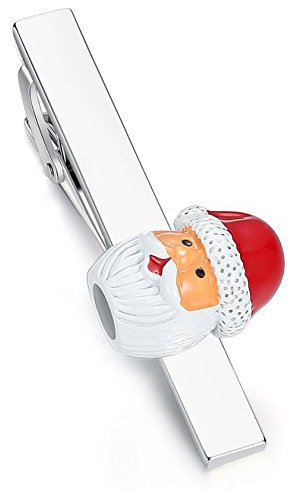 HONEY BEAR Weihnachtsmann Krawattenklammer für Herrenhemd, Edelstahl, 5.4cm,MEHRWEG