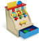 Melissa & Doug 13378 Spin and Swipe Register Wooden Toy with 3 Play Coins/Pretend Credit Card, Multi-Colour