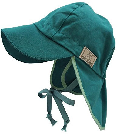 PICKAPOOH Baby/Kinder Sonnenhut/Sonnenmütze Tom mit UV-Schutz aus Reiner Bio-Baumwolle, Slate Green Gr. 44