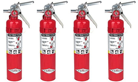 Amerex B417, 2.5lb ABC Dry Chemical Class A B C Fire Extinguisher, with Wall Bracket (4, 5.25 pounds)