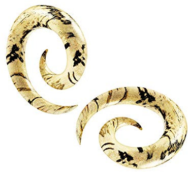 KJM FASHION 2 Stk 8 mm 0gauge Plugs Tamarinde Spirale Spule Ohr Flesh Tunnel Ohrringe Plug Stecker Dehner Piercing Schmuck 5328