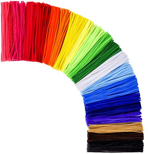 KASEMI Pipe Cleaners,1000 pcs and 20 Assorted Colors 12 inch Chenille Stems for DIY Art Creative Crafts Decorations