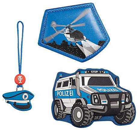 Step by Step Magic Mags Police Truck Diego“, 3-teilig, 2 Magnet-Applikationen und 1 Anhänger, als Ergänzung für den Schulranzen oder Vorschulrucksack, für Jungen