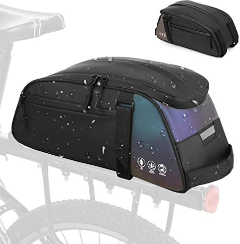 Lixada 3in1 Fahrradtasche wasserdichte Gepäckträgertasche, Fahrradtasche für Gepäckträger, Fahrrad Sitz Tasche Trunk Bag, Rucksack Handtasche und Umhängetasch, 38 * 16 * 16 cm