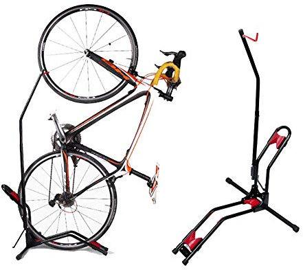Fahrradständer Vertikal Radfahren Ständer, Einstellbarer Upright Fahrrad Bodenständer, Fahrrad Garage Rack Mit Anti-Rutsch-Gummi-Pad Unten Für Innen Berg / Straßen-Fahrrad-Speicher Spart Platz