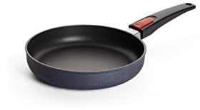 Woll Diamond Lite Flachpfanne - Induktiv -, Ø 22 cm, 5 cm hoch, mit abnehmbarem Stiel - Geeignet für alle Herdarten, Aluminiumguss, Antihaft-Versiegelung, backofenfest, anthrazit