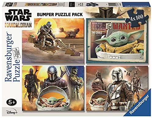 Ravensburger 05240 0, The Mandalorian, 4, 100 Teile, Bumperpack, Puzzles für Kinder, Empfohlenes Alter 5+, Qualitätspuzzle, bunt