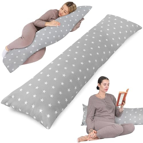 Totsy Baby Seitenschläferkissen Schwangerschaftskissen 40x145 cm - Kuschelkissen Schlafkissen Pregnancy Pillow Stillkissen Kissen mit Bezug für Seitenschläfer und Erwachsene Oeko-Tex