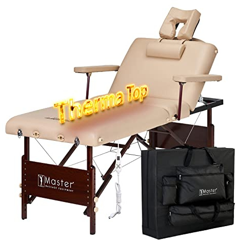 Master Massage Equipment Massage 71cm Del Ray Salon Mobile Massageliege Beauty Bett Couch Paket mit Beheizbares Therma-Top-Beige, 10056, Mittel