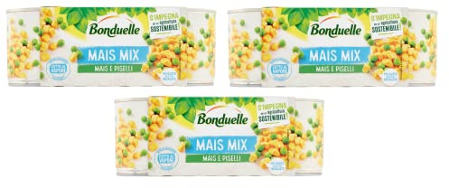 3x Bonduelle Mais Mix Mais e Piselli Süßer und Knuspriger Mais mit Erbsen (3 x 170g)