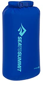 Sea to Summit - Lightweight Dry Bag M 8L - wasserdichte Aufbewahrung - Rollverschluss - Recycling-Gewebe - Befestigung & D-Ring - Wandern & Paddelsport - 19.9 x 16.5 x 39cm - Surf Blue - 67g