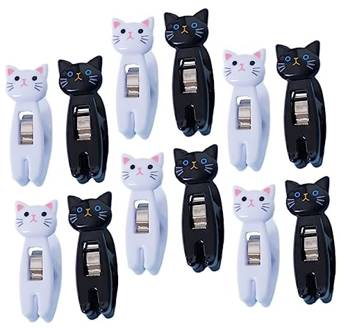 SEWOART 12stücke Mehrzweck-kunststoffklammern Fotoklammern Für Notizen Katzen-memoklammern Als Kleiderklammern