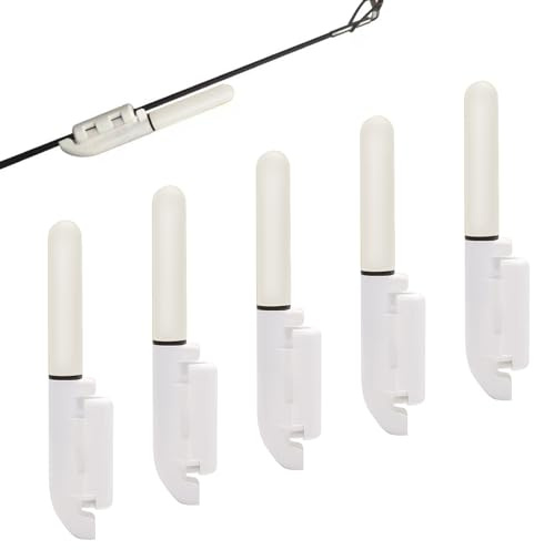 Lot de 5 lumières de pointe de canne à pêche de nuit, bâtons lumineux étanches avec boucle, accessoires de pêche, accessoires de pêche, pêche de nuit, pêche de nuit, pêche en mer, lumières de pointe