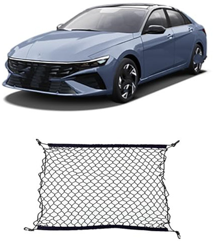 Kofferraumnetz für Hyundai Elantra Avante CN7 I30 Sedan N 2023 2022 2021, Dachaufbewahrungsnetztaschen, Kofferraum-Isolierungsnetz, Autoaufbewahrungszubehör