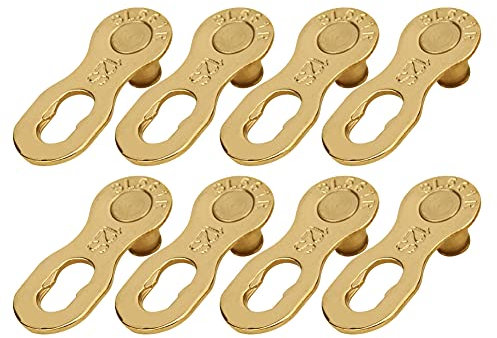 Tihebeyan Fahrradkettenteil, Kettenglied aus Stahl für Fahrräder, Rennräder (Gold)