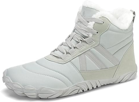 Mishansha Barefoot Botas Hombre Invierno Botines Mujer Invierno Botas de Nieve Cálido Zapatos Nieve Barefoot Zapatillas Antideslizante Botas de Trekking Verde Claro EU Gr.44