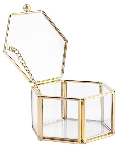 GALPADA Geometrische Aufbewahrungsbox Mini-schmucketui Aus Glas für Ohrringe Boxen Elegant