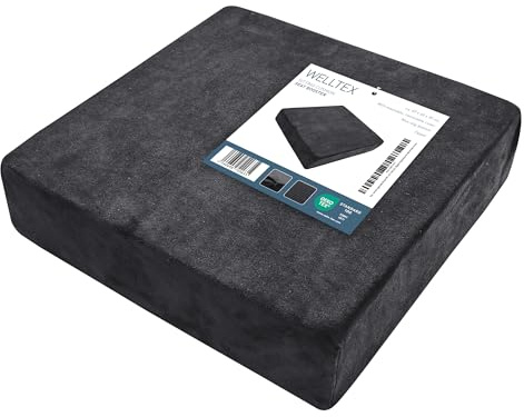WELLTEX Sitzerhöhung 40x40x10 cm schwarz | Waschbarer, Abnehmbarer Bezug | rutschfeste Unterseite | Reißverschluss | Polyurethan-Kern | Unterseite: 100% Polyester mit Antirutschnoppen