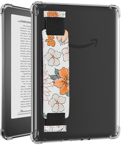 Hülle für Kindle Paperwhite 6,8 (11. Generation-2021) und Kindle Paperwhite Signature Edition, Superweiche, Flexible, Durchsichtige TPU-Hülle mit Bumper und Handschlaufe
