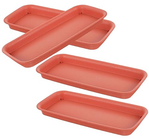 PAMINGONO 4 Pièces Plateau De Pot Plante Soucoupe Rectangulaire Casseroles Plateau D'Empotage Soucoupe De Table pour Pot Pots De Bonsaï Plateau De Drainage Soucoupes De Pot Plateaux De Bloc