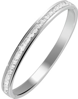 JJDreams Womens Gold Edelstahl Armreif 6mm mit Strass Tennis Armreif Hochzeitsschmuck für Party Hochzeit Dating
