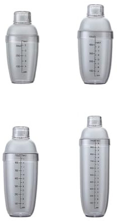 PHENOFICE Vibradora 1 Juego De Coctelera Plástica Con Mezcladora De Cócteles 350ml 500ml 700ml 1000ml Vaso Con