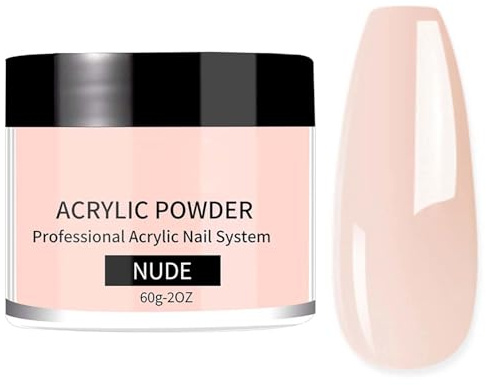 Large Capacity Nude Acrylic Powder for Nail Extensions - 60g False Nail Powder - Ideal for Nail Carving and Sculpting - No Need for Nail Lamp - Nude