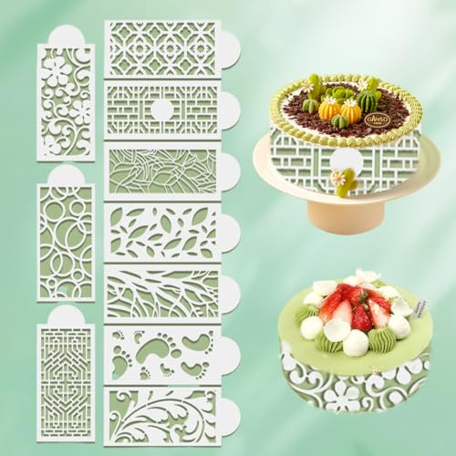 EIYVPRA 10pcs Torten-Schablonen für DIY-Kuchen-Dekoration