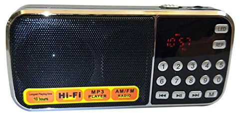Sctecoau L-088AM Doble Banda Recargable PortáTil Mini Bolsillo Digital Auto Scan Receptor de Radio Am FM con Reproductor de Audio MP3 Altavoz