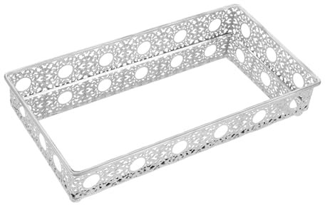 GALPADA Dekoratives Rechteckiges Tablett Mit Spiegeloberfläche Für Waschtisch Vintage-tablett Aus Metall Für Schmuck Und -organizer Kompaktes Badezimmertablett