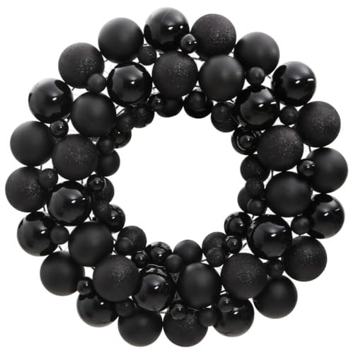 Haus & Garten, Dekoration, saisonale & Feiertagsdekorationen, Feiertagsdekoration, Weihnachtskranz, schwarz, 45 cm, Polystyrol