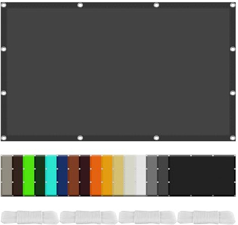 Voile D Ombrage Abri de Jardin 2.5 x 2.6 m Contre Le Vent Polyester avec Protection UV Filet Dombrage Rectangle avec Oeillets pour Terrasse Jardin Balcon Camping, Gris Foncé
