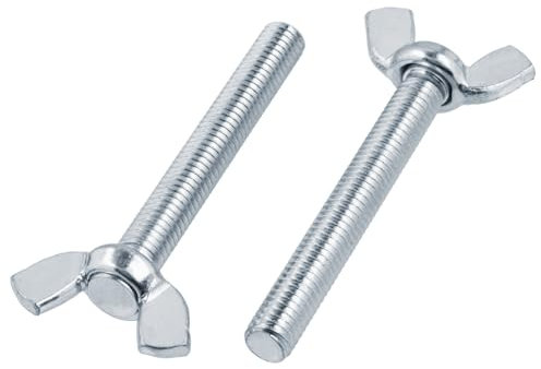 10 Stück Flügelschrauben M8 x 50 Verzinkt DIN 316 Schmetterlingsschrauben amerikanische Form Flügelschraube Flügel Schraube Verzinkter Stahl