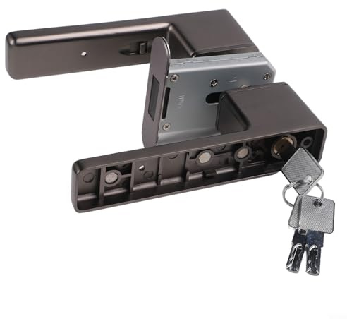 Drivstraw Serratura magnetica silenziosa per porta, in lega di zinco, per interni, camera da letto, serratura senza chiave, design minimalista, 158 mm (grigio)