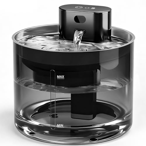 3.5L Cat Water Fountain for Drinking: Wireless Cat Water Fountain with Motion Sensor, 5000mAh Ultra-Quiet Battery Operated Pumpless Pet Water Dispenser with Stainless Steel Tray