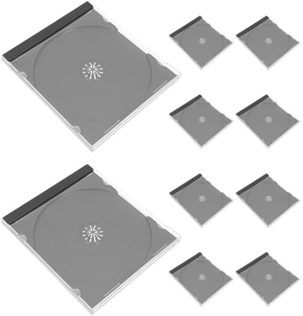 JOINPAYA Custodie Trasparenti per CD in Plastica Rigida, Set da 10 Pezzi Vassoio Nero, Porta CD per Conservazione Organizzata e Protezione Dischi, Adatte per Casa, Ufficio e Scuola