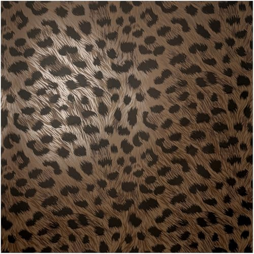 Brown Animal Print Wallpaper Black Soft Fur Effect Spotted Pattern Textured Look Vinyl Wall Covering for Living Room Bedroom Hallway Feature Wall Modern Decor Leopard Print