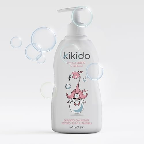 Kikido Bagno Corpo e Capelli 500 ml - Detergente Bambini per Pelli Sensibili con Miele di Agrumi e Fruttosio - Bagnoschiuma Neonato al Profumo Delicato - Idratante e Morbido - Formula No Lacrime