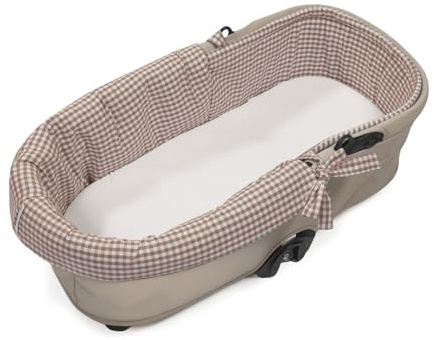 Cubre capazo dual más sábana Praliné de Walking Mum (VICHY/RAYAS MOKA)