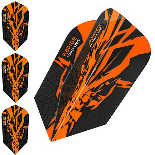 Harrows Rapide X Dart-Flights, 100 Mikron, schmal, 5 Sets (15 Stück) (Orange)